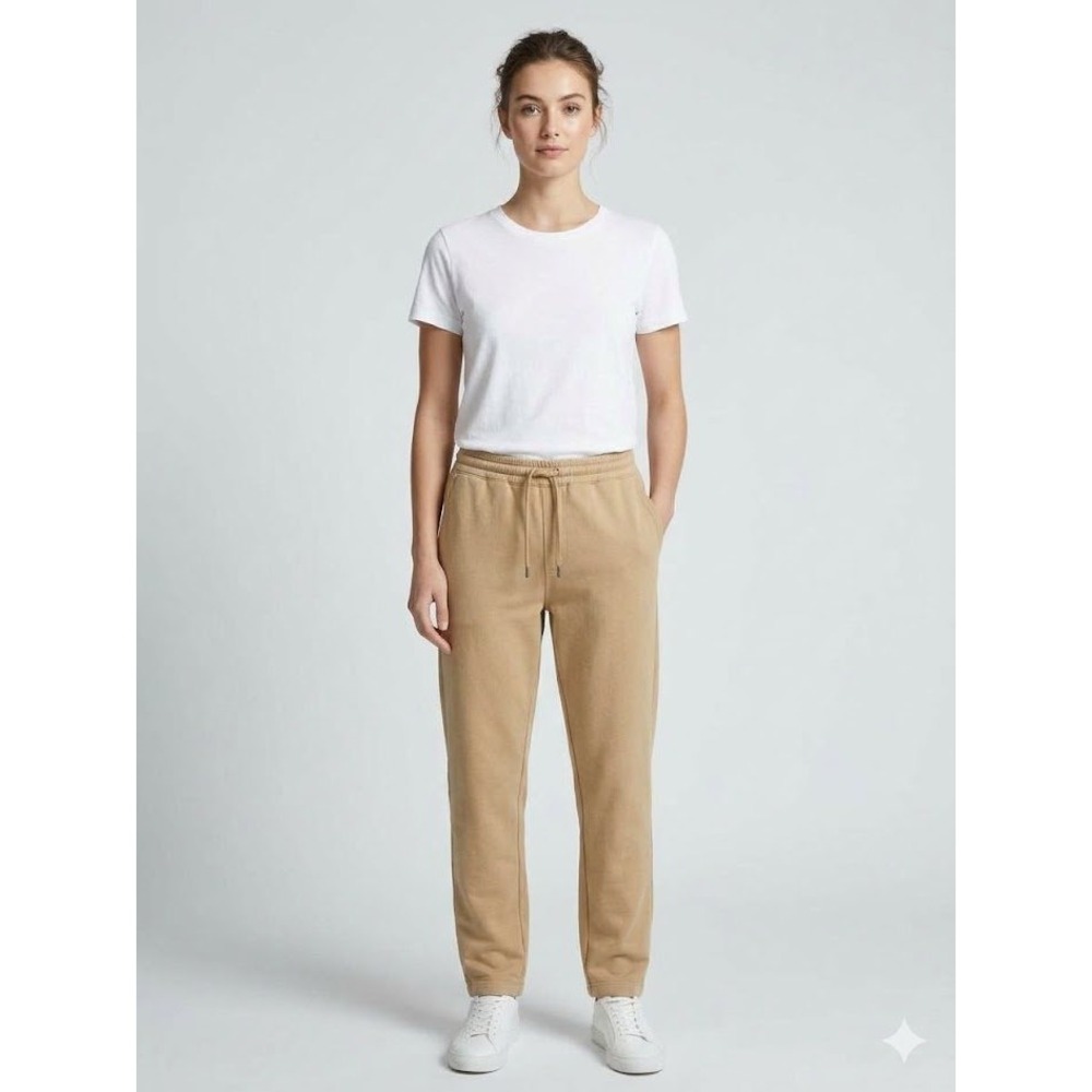 Athleta Womens Tan Drawstring Elastic Waist Jogger Relaxed Pants Pockets Size S